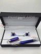Perfect Replica - Montblanc Blue Rollerball Pen And Blue Cufflinks Set (1)_th.jpg